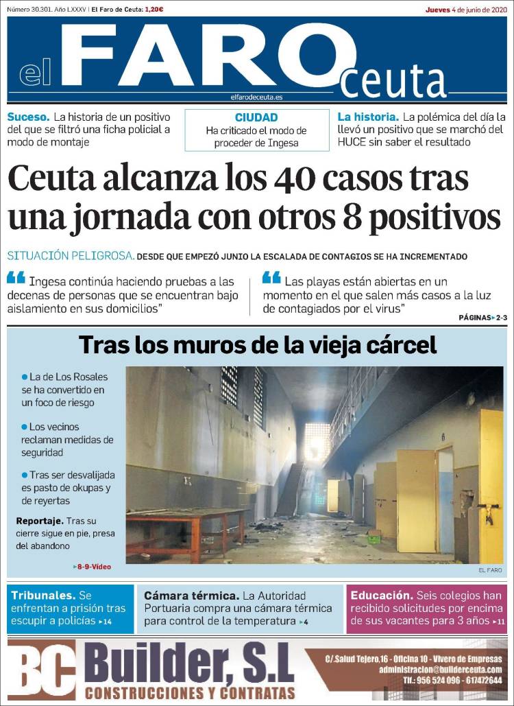 Portada de El Faro de Ceuta (España)