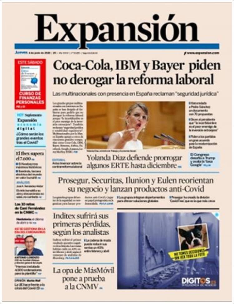Portada de Expansión (Espa&ntilde;a)