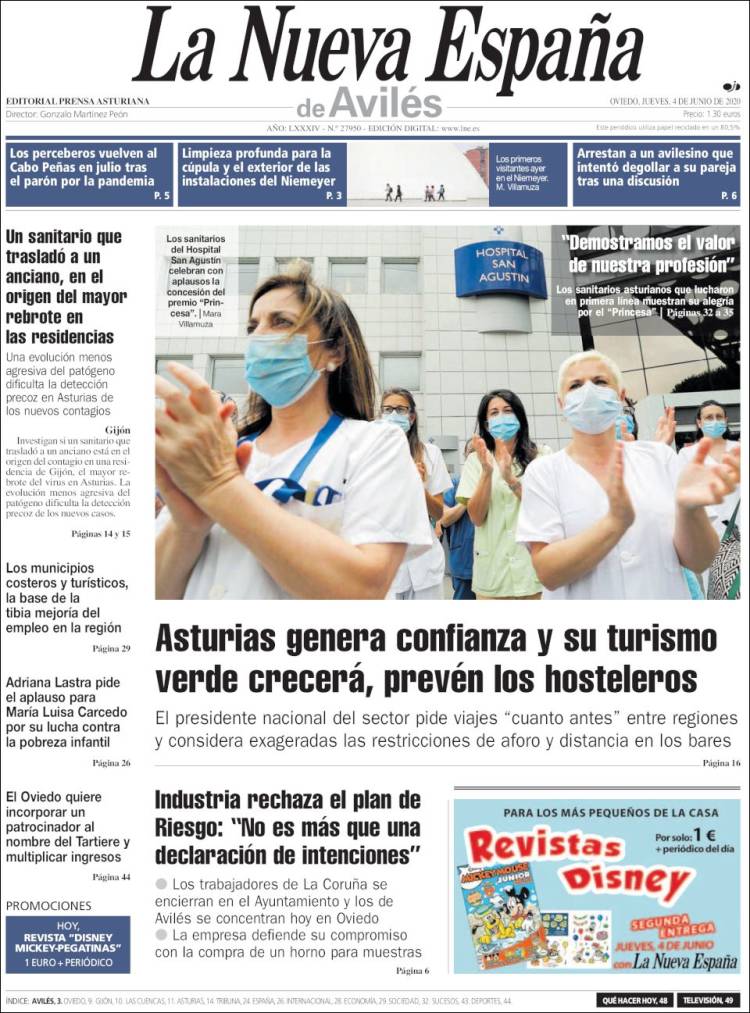 Portada de La Nueva España - Avilés (España)