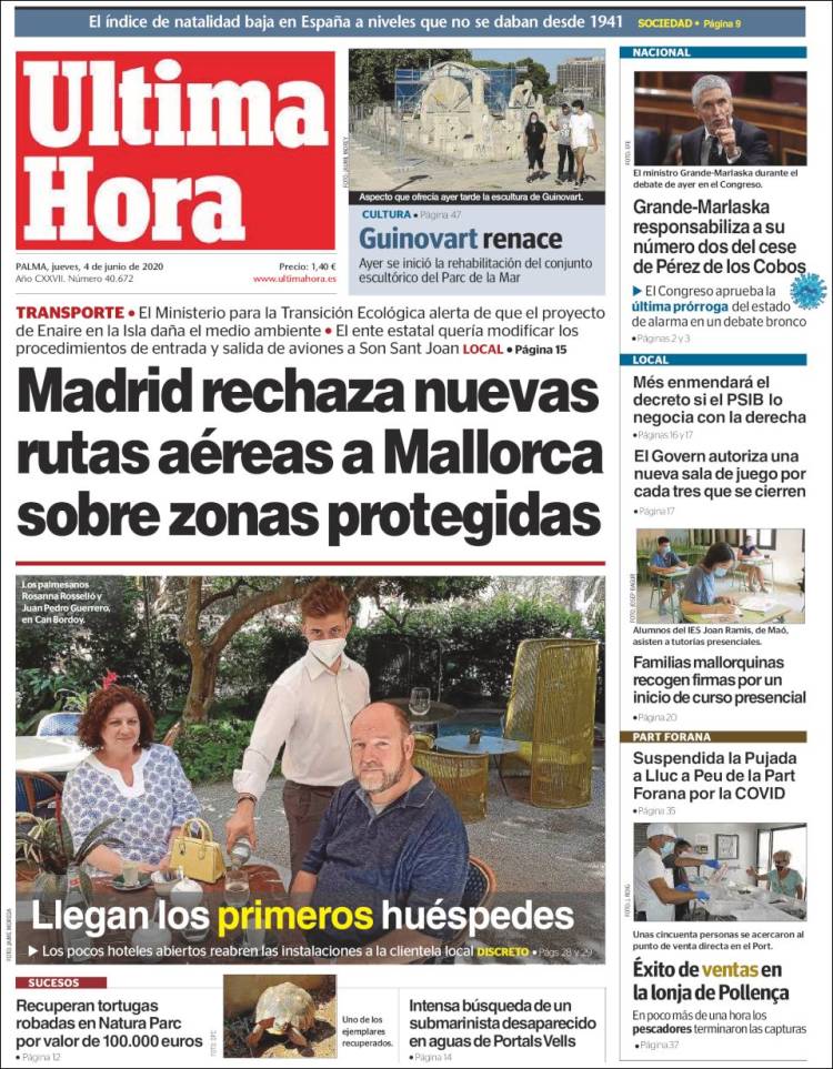 Portada de Última Hora (España)