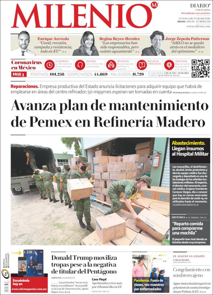 Portada de Milenio - Tamaulipas (Mexico)