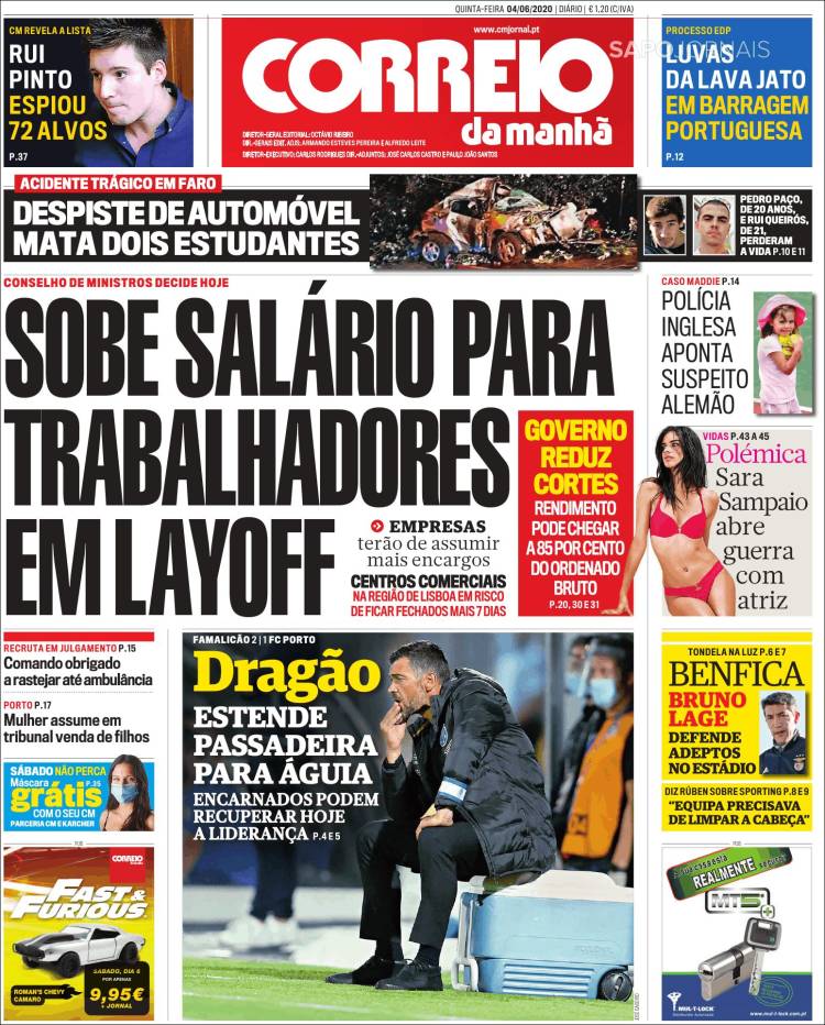 Portada de Correio da Manhã (Portugal)