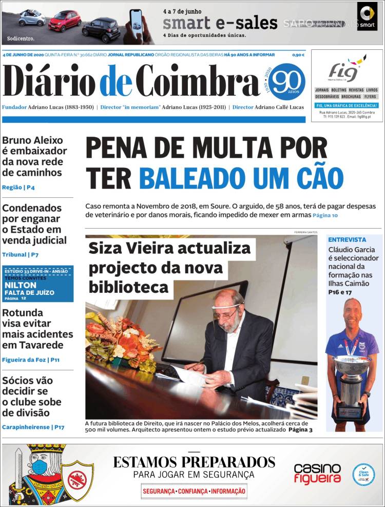 Portada de Diário de Coimbra (Portugal)