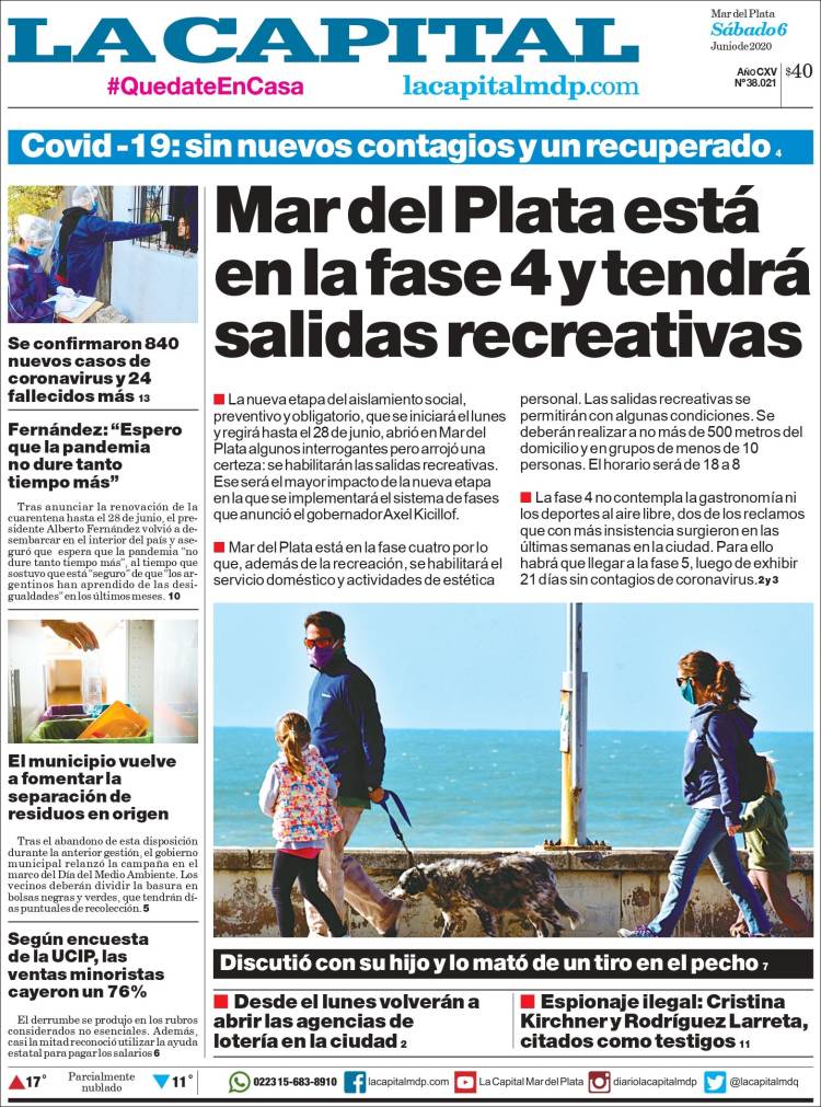 Portada de Diario La Capital - Mar del Plata (Argentina)