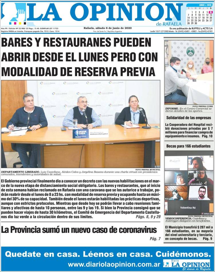 Portada de La Opinión (Argentina)