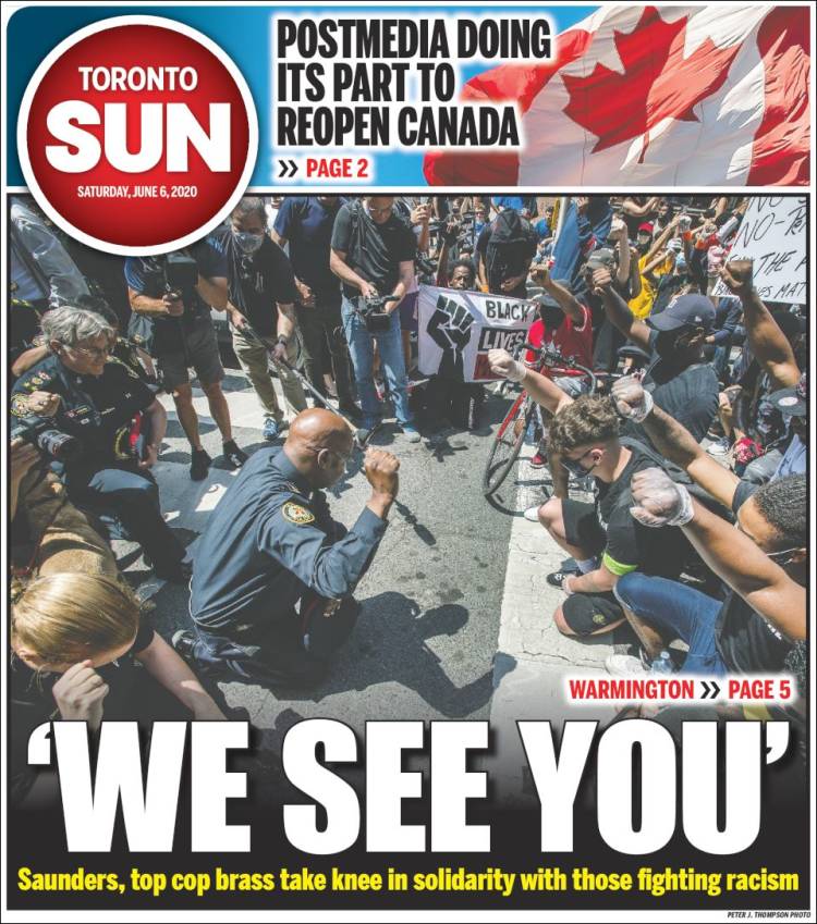 Portada de The Toronto Sun (Canad&aacute;)