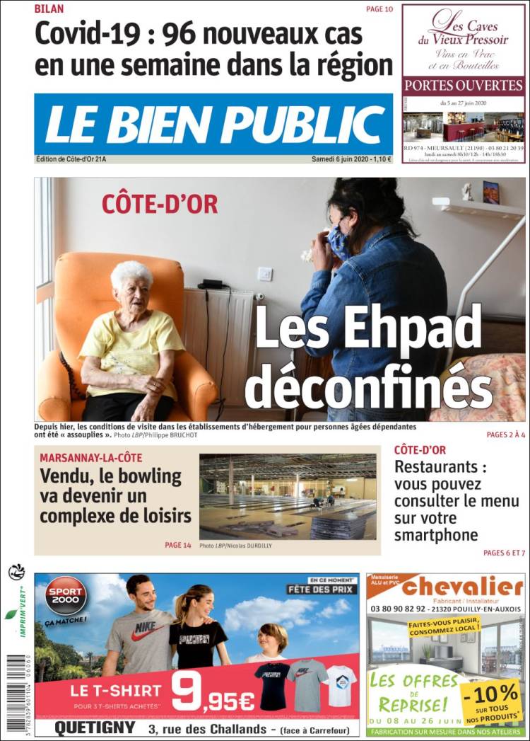 Portada de Le Bien Public (Francia)