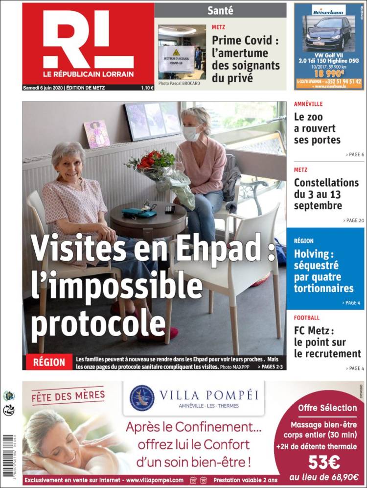 Portada de Le Republicain Lorrain (Francia)
