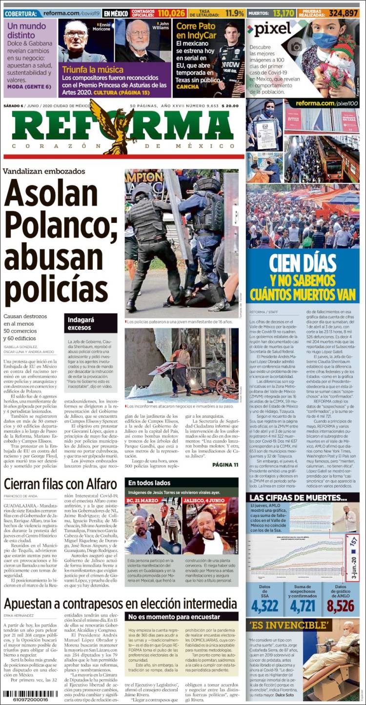 Portada de Reforma (M&eacute;xico)