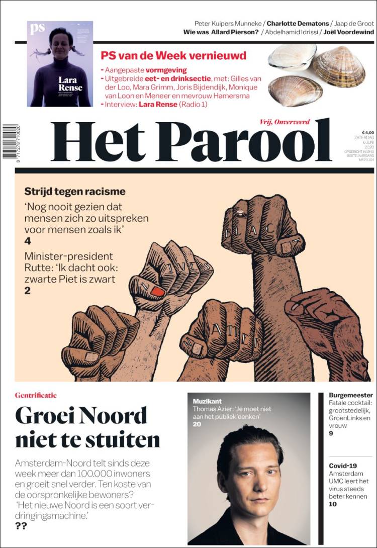 Portada de Het Parool (Pa&iacute;ses Bajos)