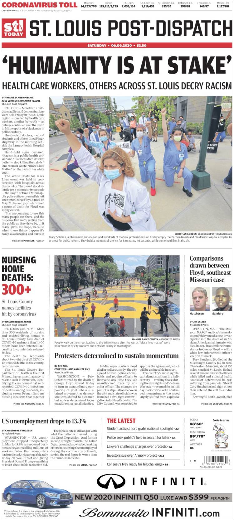 Portada de St. Louis Post-Dispatch (USA)