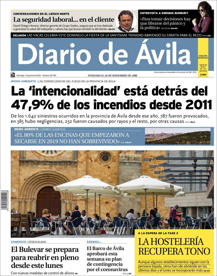 Portada de Diario de Ávila (España)