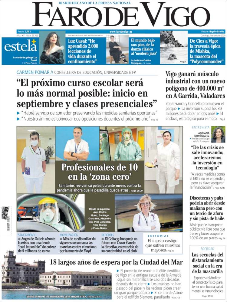 Portada de Faro de Vigo (Espagne)