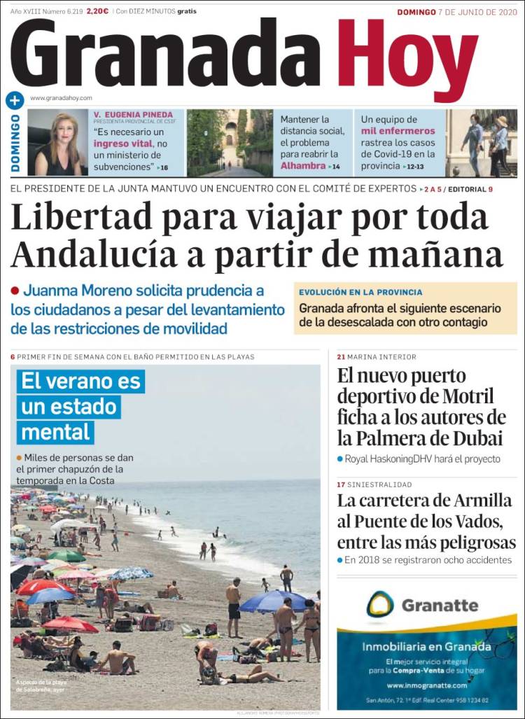 Portada de Granada Hoy (Espagne)