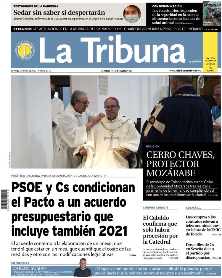 Portada de La Tribuna de Toledo (Espagne)