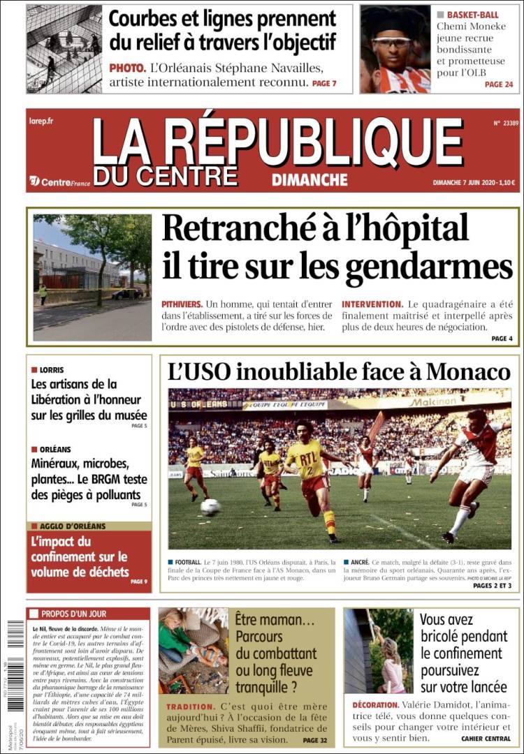 Portada de La République du Centre (Francia)