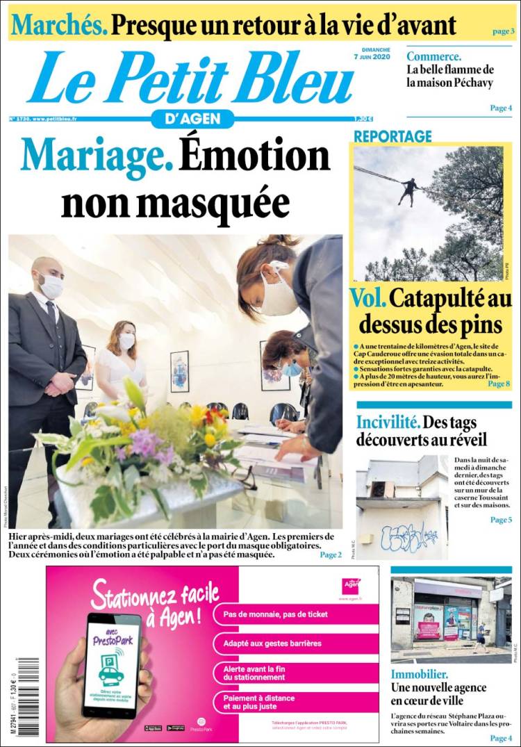 Portada de Le Petit Bleu (Francia)