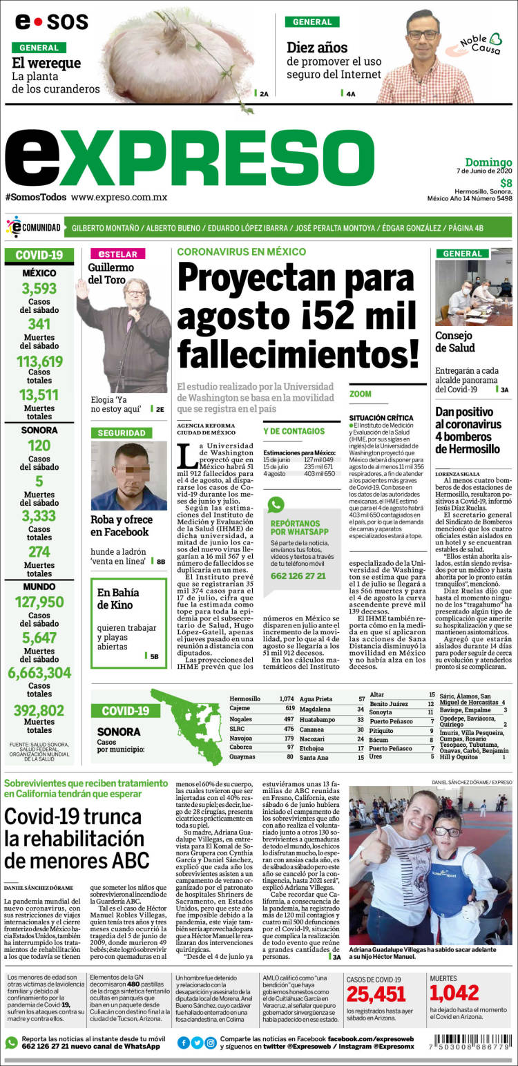 Portada de Expreso (M&eacute;xico)