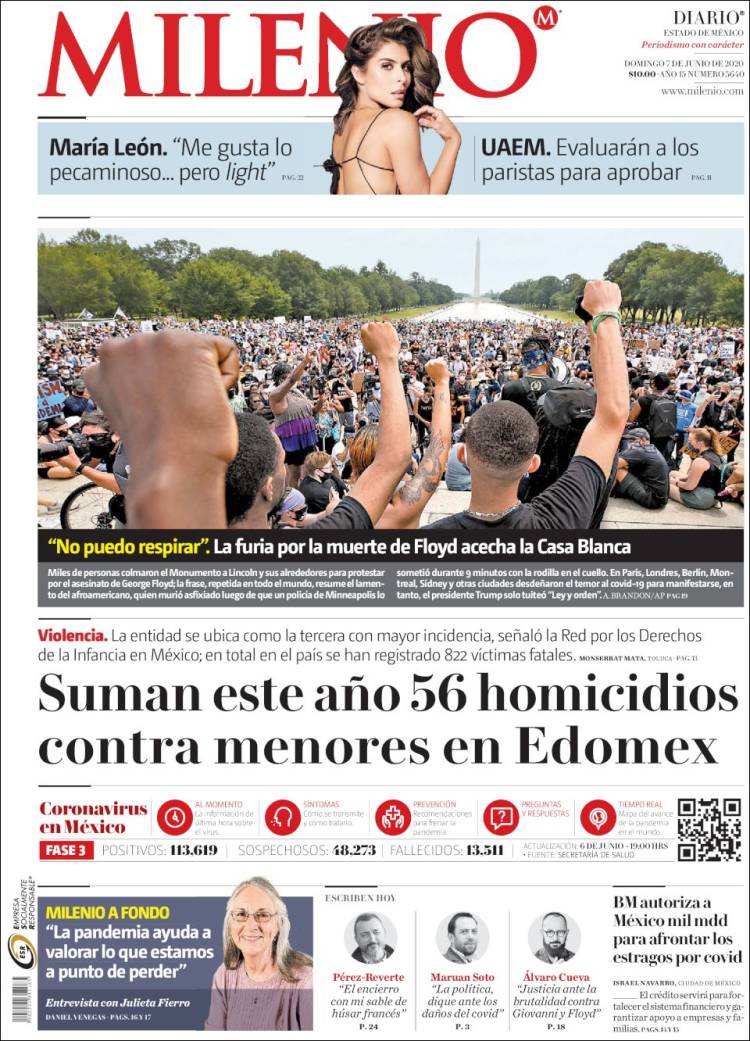 Portada de Milenio - Estado de México (M&eacute;xico)