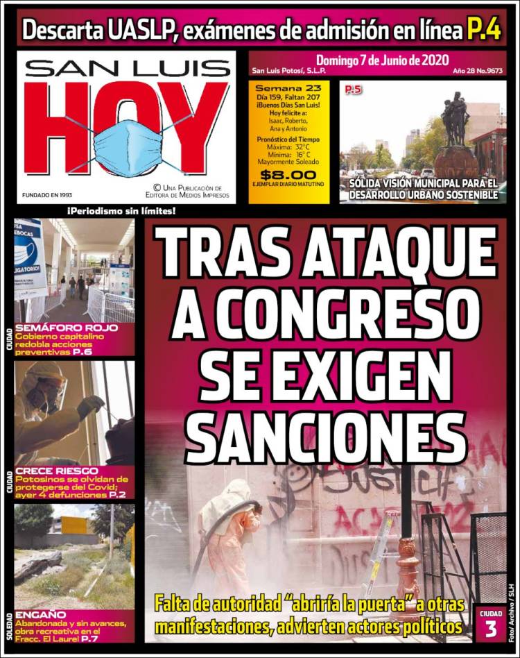 Portada de San Luis Hoy (M&eacute;xico)