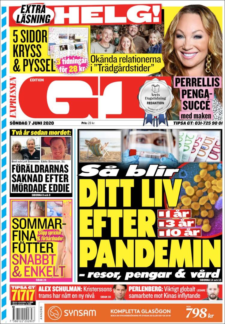 Portada de Göteborgstidningen (Suecia)