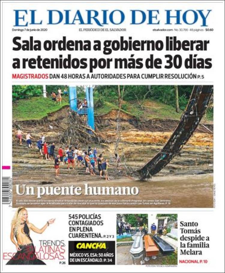 Portada de El Diario de Hoy (El Salvador)