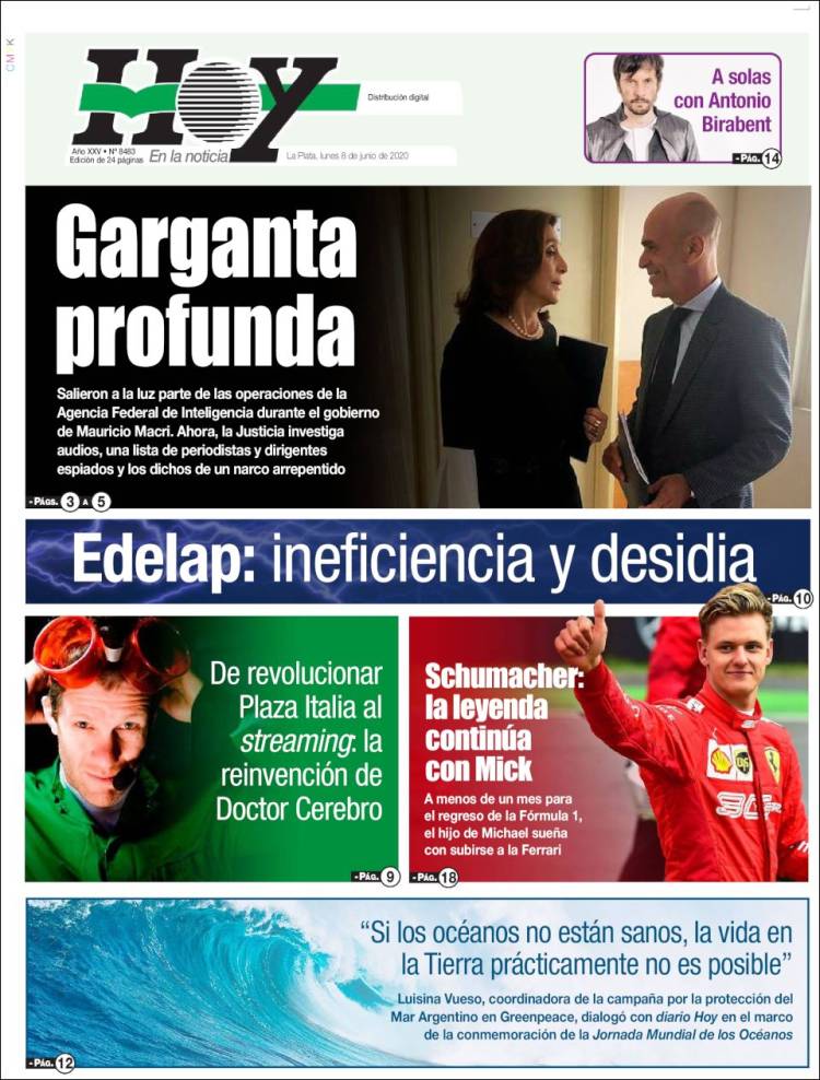 Portada de Diario Hoy (Argentina)