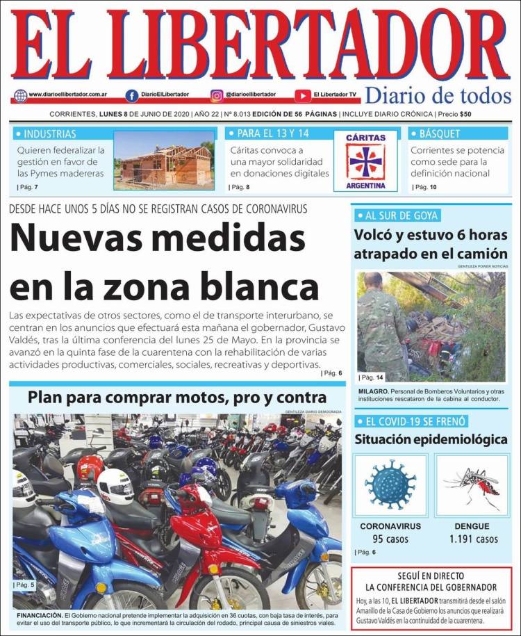 Portada de Diario El Libertador (Argentina)