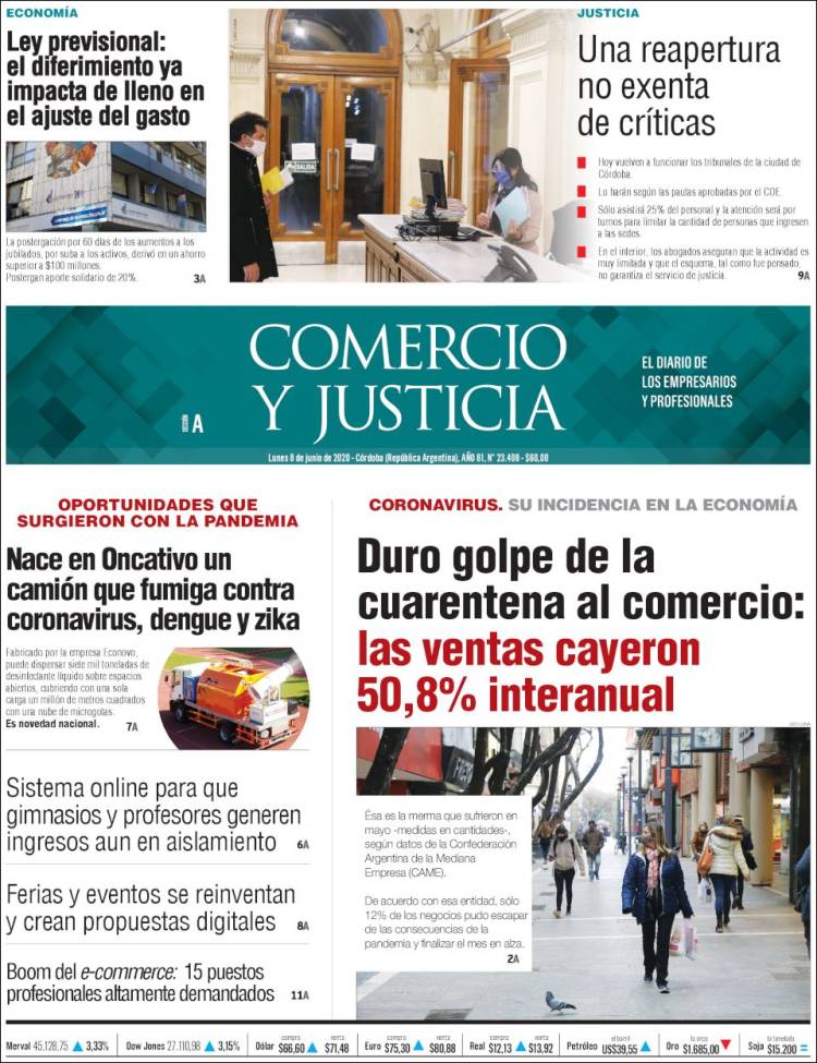 Portada de Comercio y Justicia (Argentina)