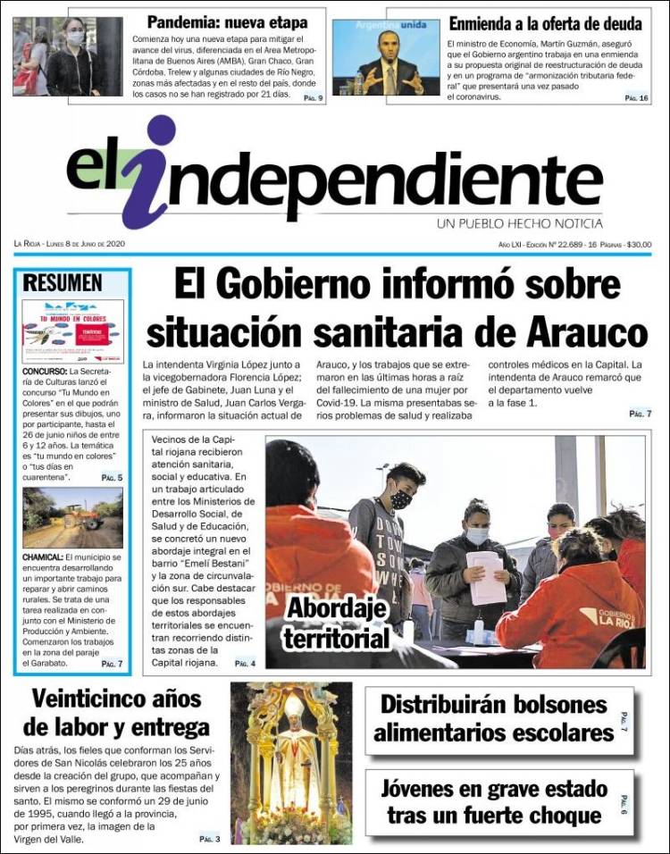 Portada de El Independiente (Argentina)