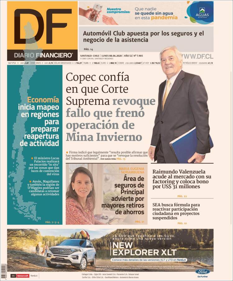 Portada de Diario Financiero (Chile)