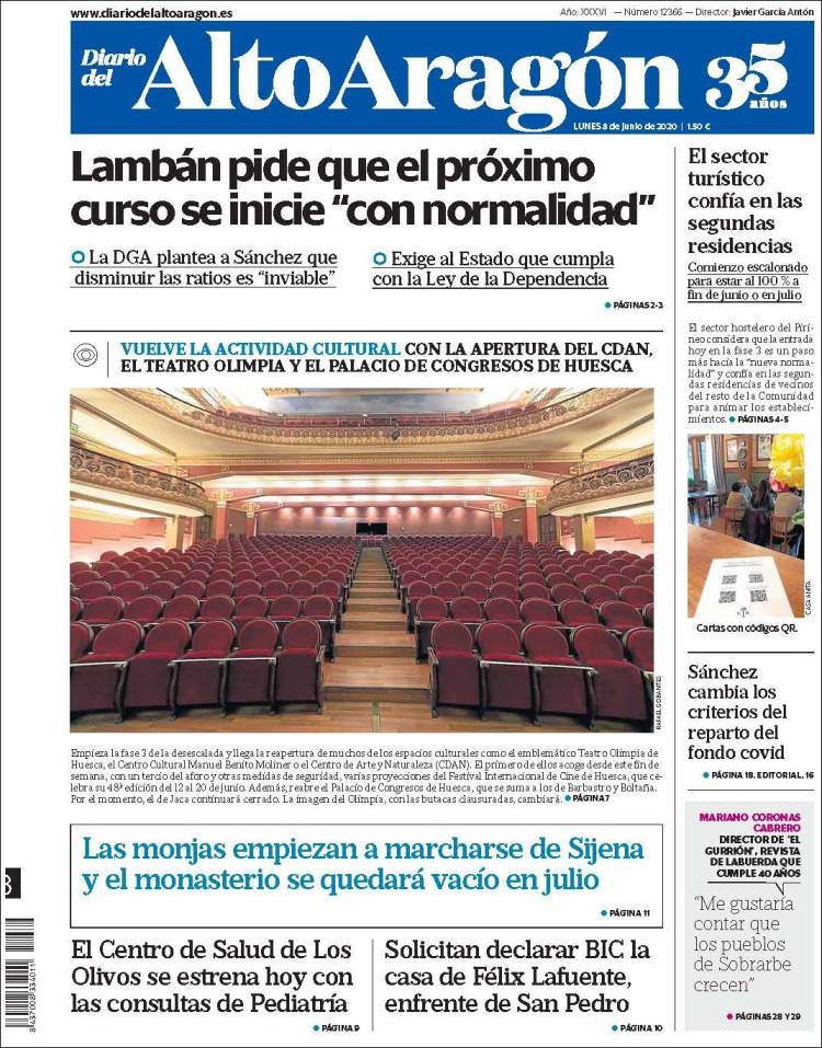 Portada de Diario del AltoAragón (España)