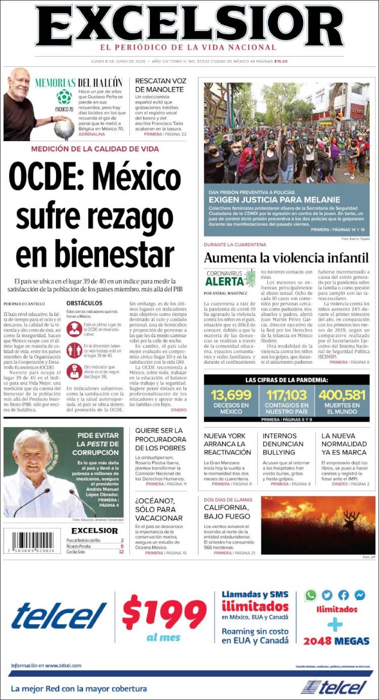 Portada de Excelsior (México)