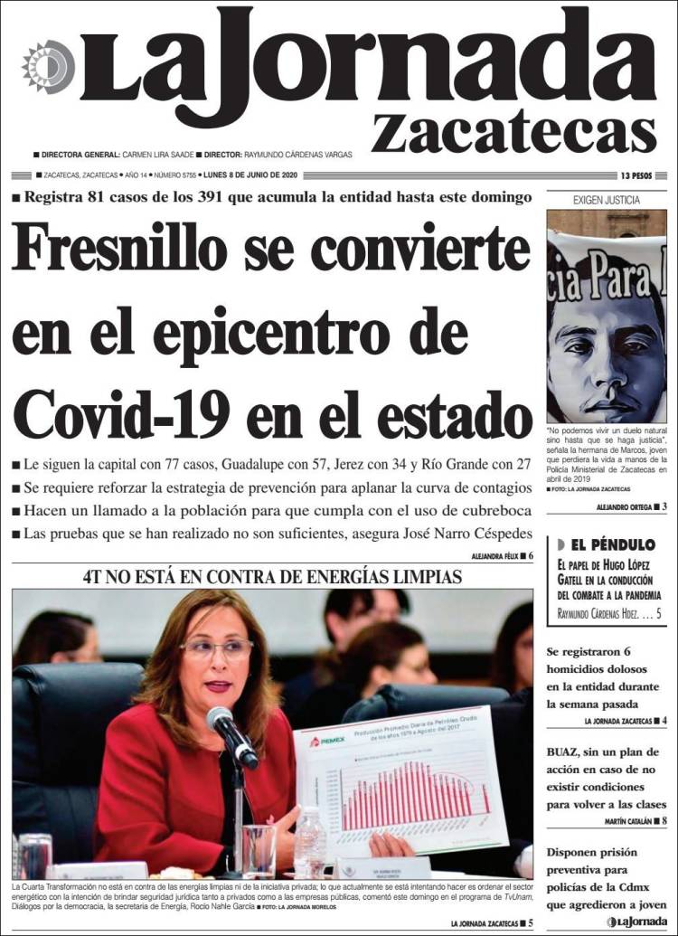 Portada de Jornada de Zacatecas (México)