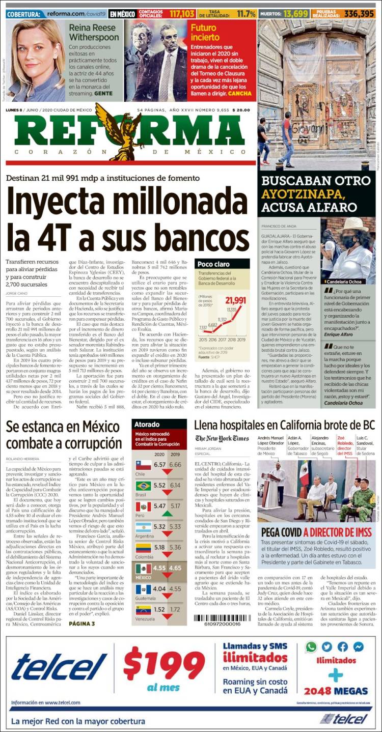 Portada de Reforma (México)