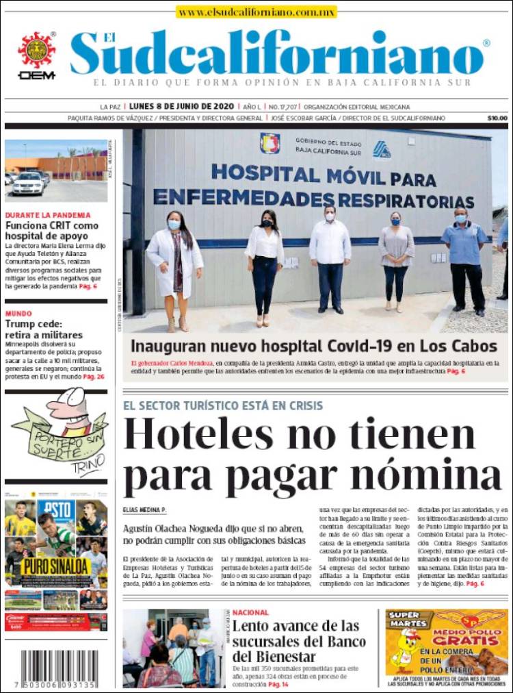 Portada de El Sudcaliforniano (México)