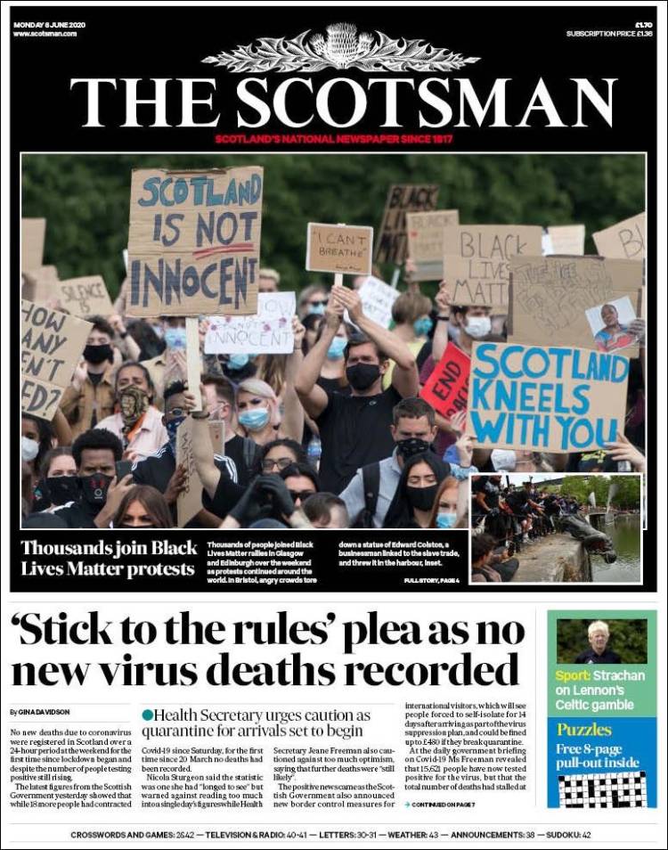 Portada de The Scotsman (Reino Unido)