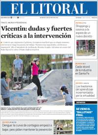 Portada de Diario El Litoral (Argentina)
