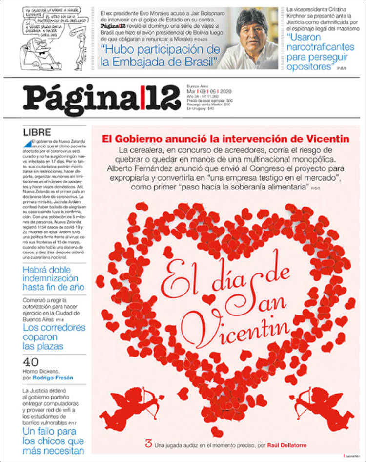 Portada de Página/12 (Argentina)