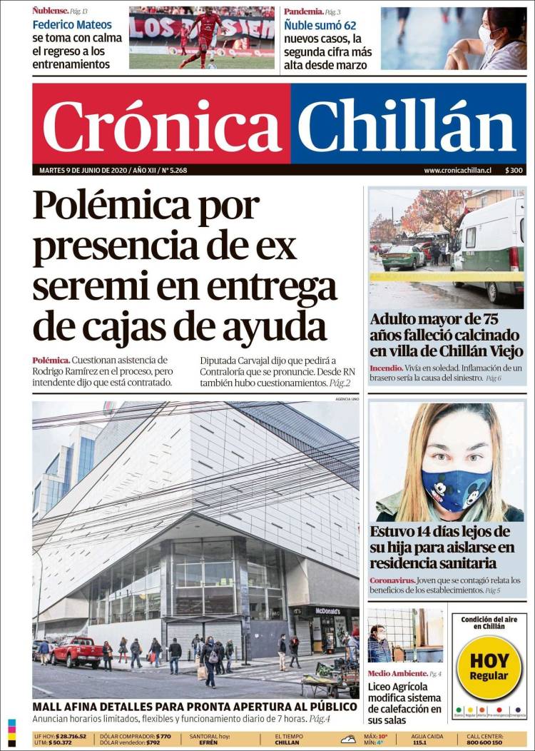 Portada de Crónica Chillán (Chile)