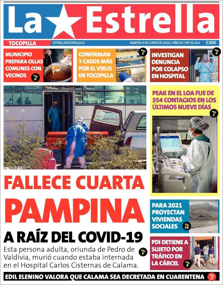 Portada de La Estrella de Tocopilla (Chile)