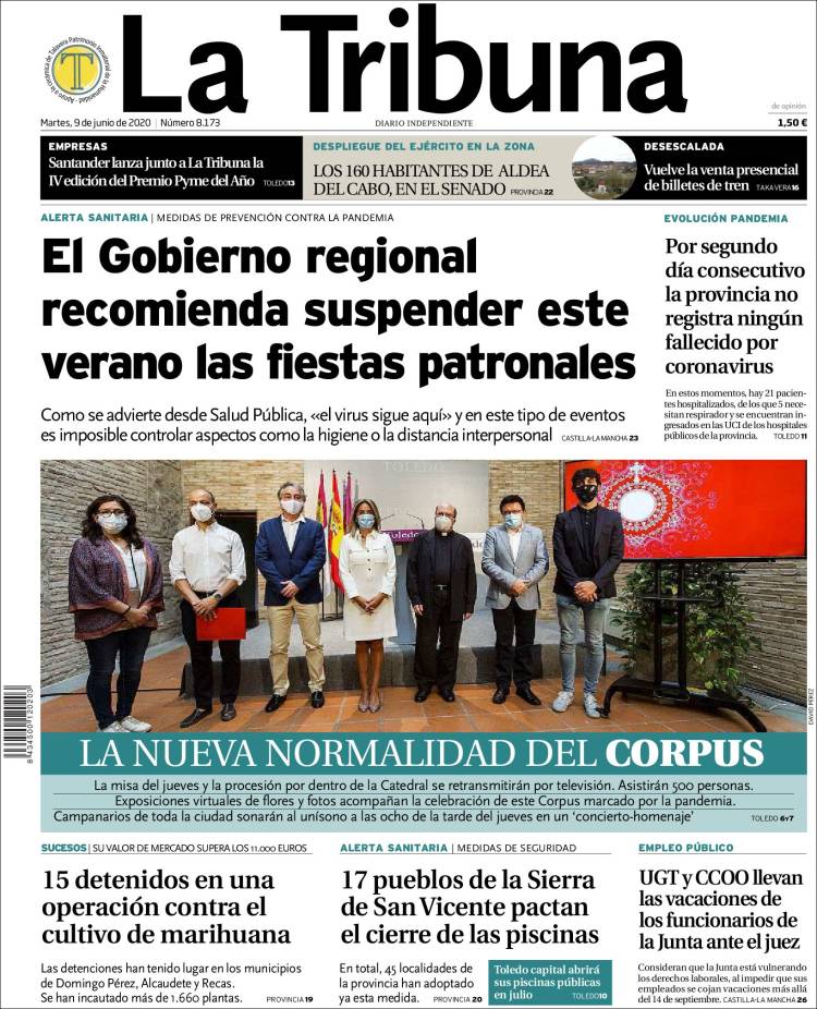 Portada de La Tribuna de Toledo (España)