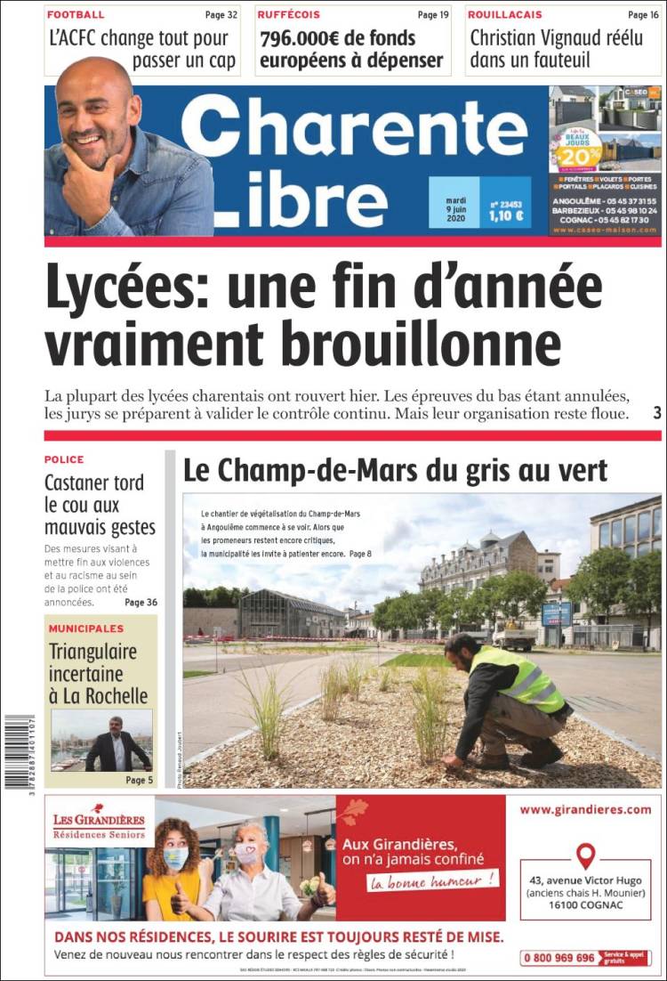 Portada de Charente Libre (Francia)