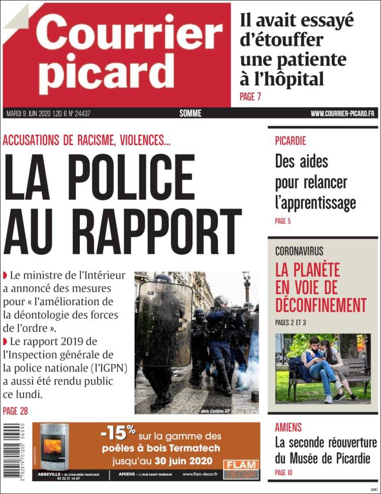 Portada de Courrier Picard (Francia)