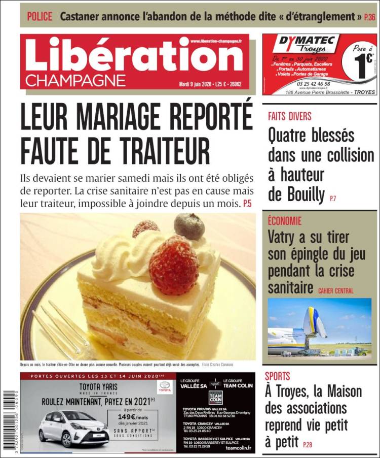 Portada de Libération Champagne (Francia)