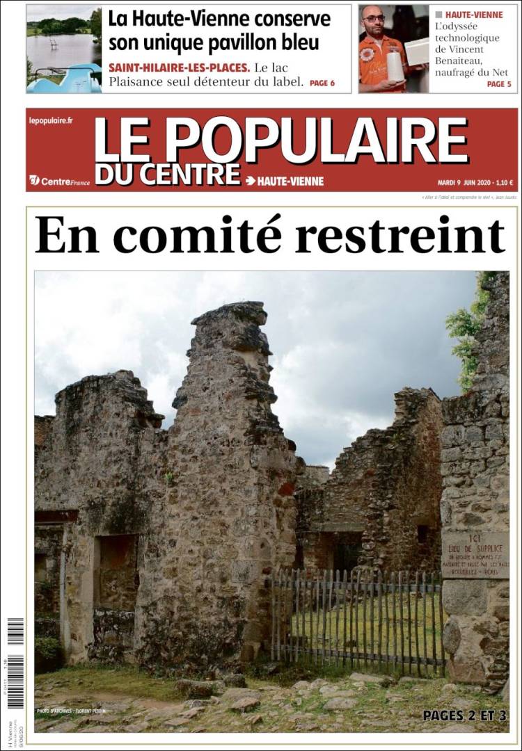 Portada de Le Populaire du Centre (Francia)