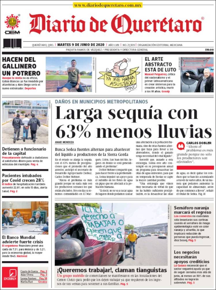 Portada de Diario de Querétaro (México)