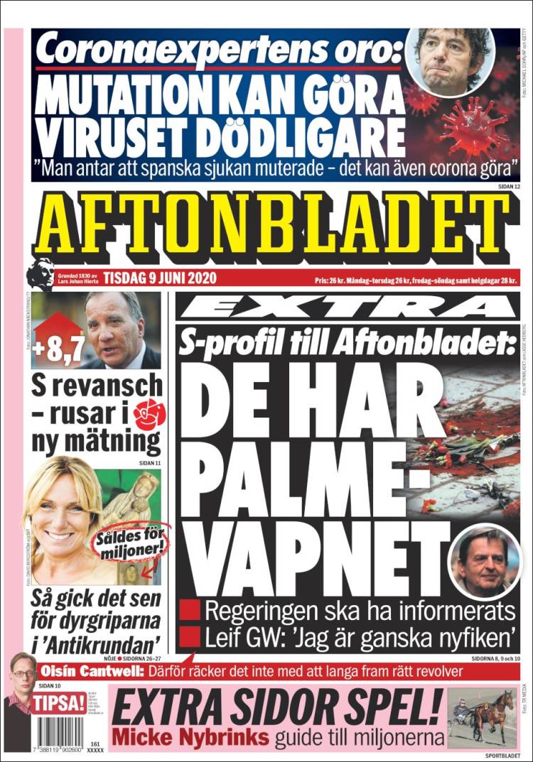 Portada de Aftonbladet (Suecia)