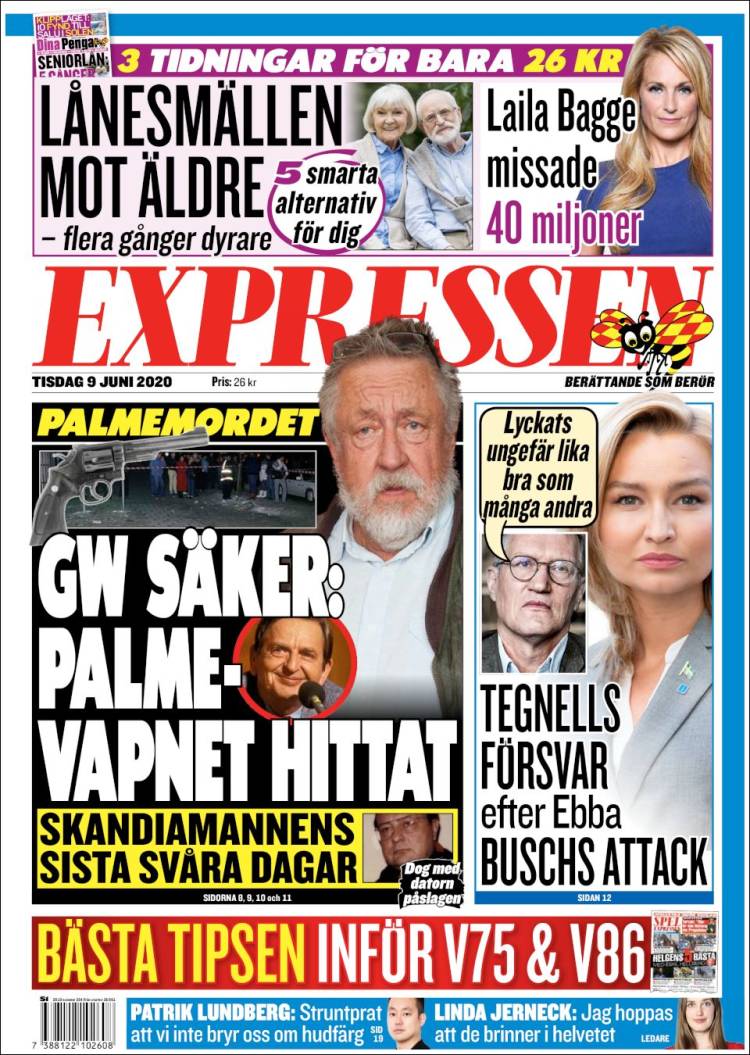Portada de Expressen (Suecia)