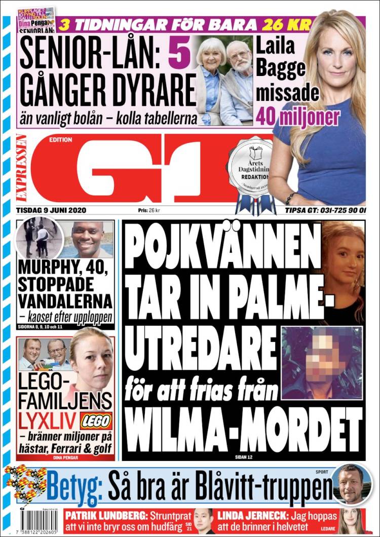 Portada de Göteborgstidningen (Suecia)